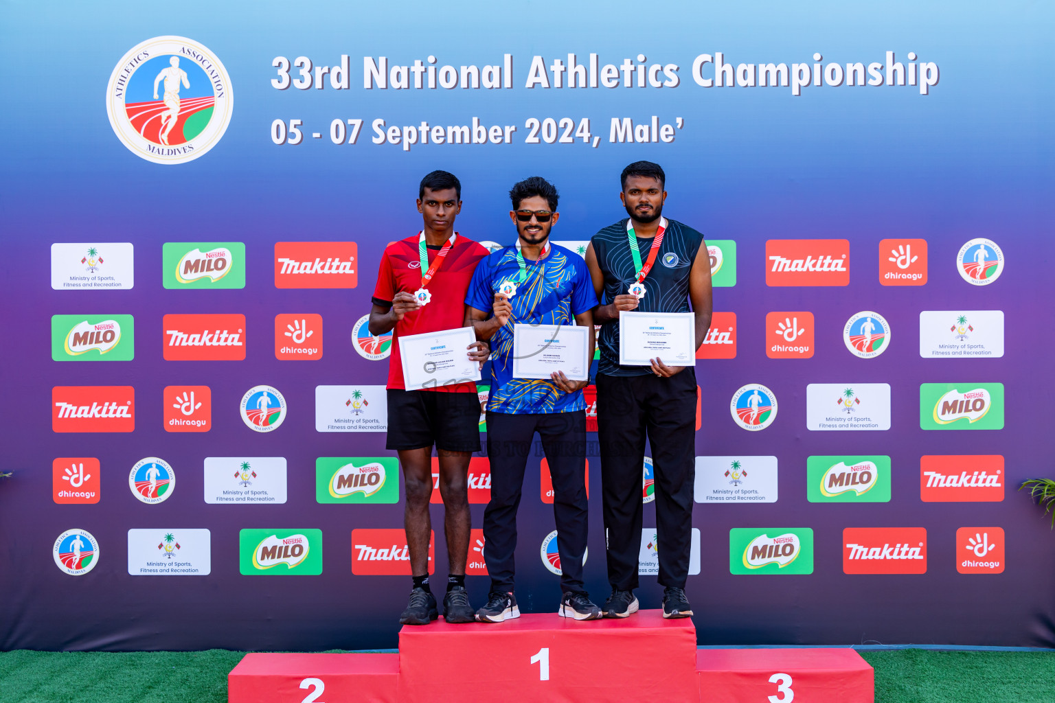 Day 1 of 33rd National Athletics Championship was held in Ekuveni Track at Male', Maldives on Thursday, 5th September 2024. Photos: Nausham Waheed / images.mv