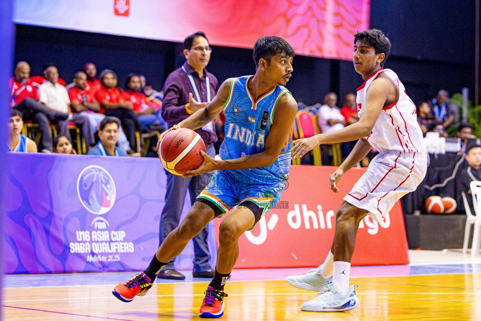 Maldives vs India in Day 2 of Under 16 Asian Cup SABA Qualifiers 2025 was held in Social Center, Male', Maldives on Friday, 13th June 2025. Photos: Nausham Waheed / images.mv