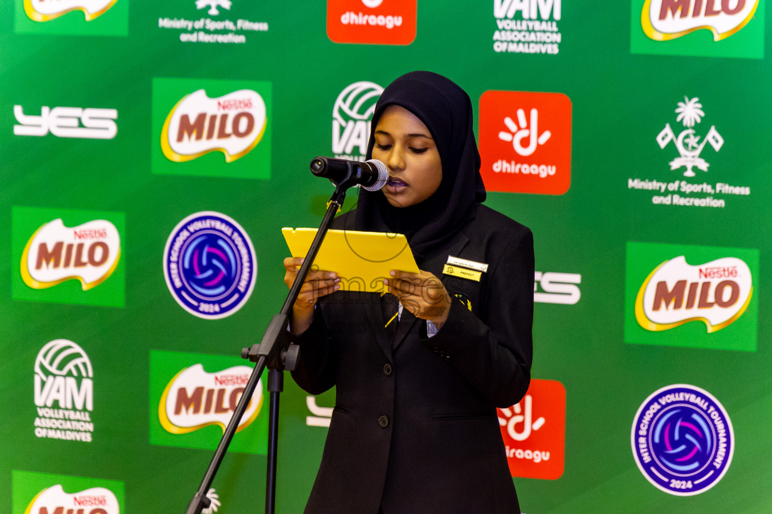 Finals of Interschool Volleyball Tournament 2024 was held in Social Center at Male', Maldives on Friday, 6th December 2024. Photos: Nausham Waheed / images.mv