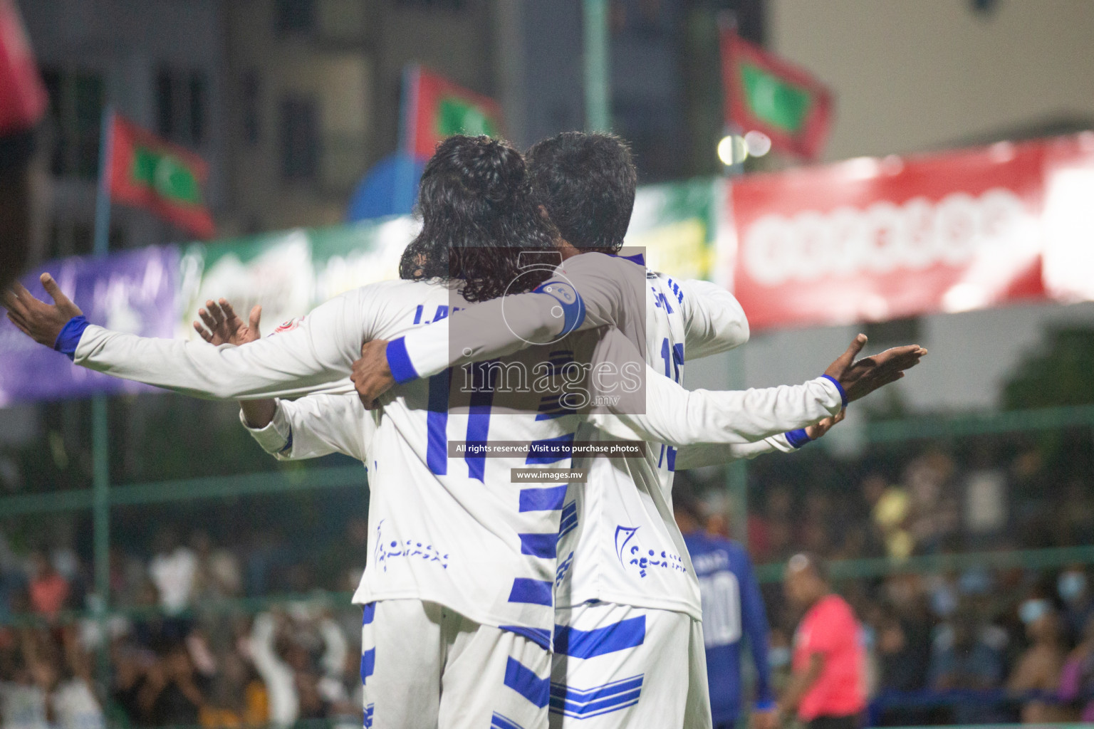 STO RC Vs Team Fenaka in the Quarter Finals of Club Maldives 2021 held in Hulhumale, Maldives on 13 December 2021. Photos: Nasam Thaufeeq