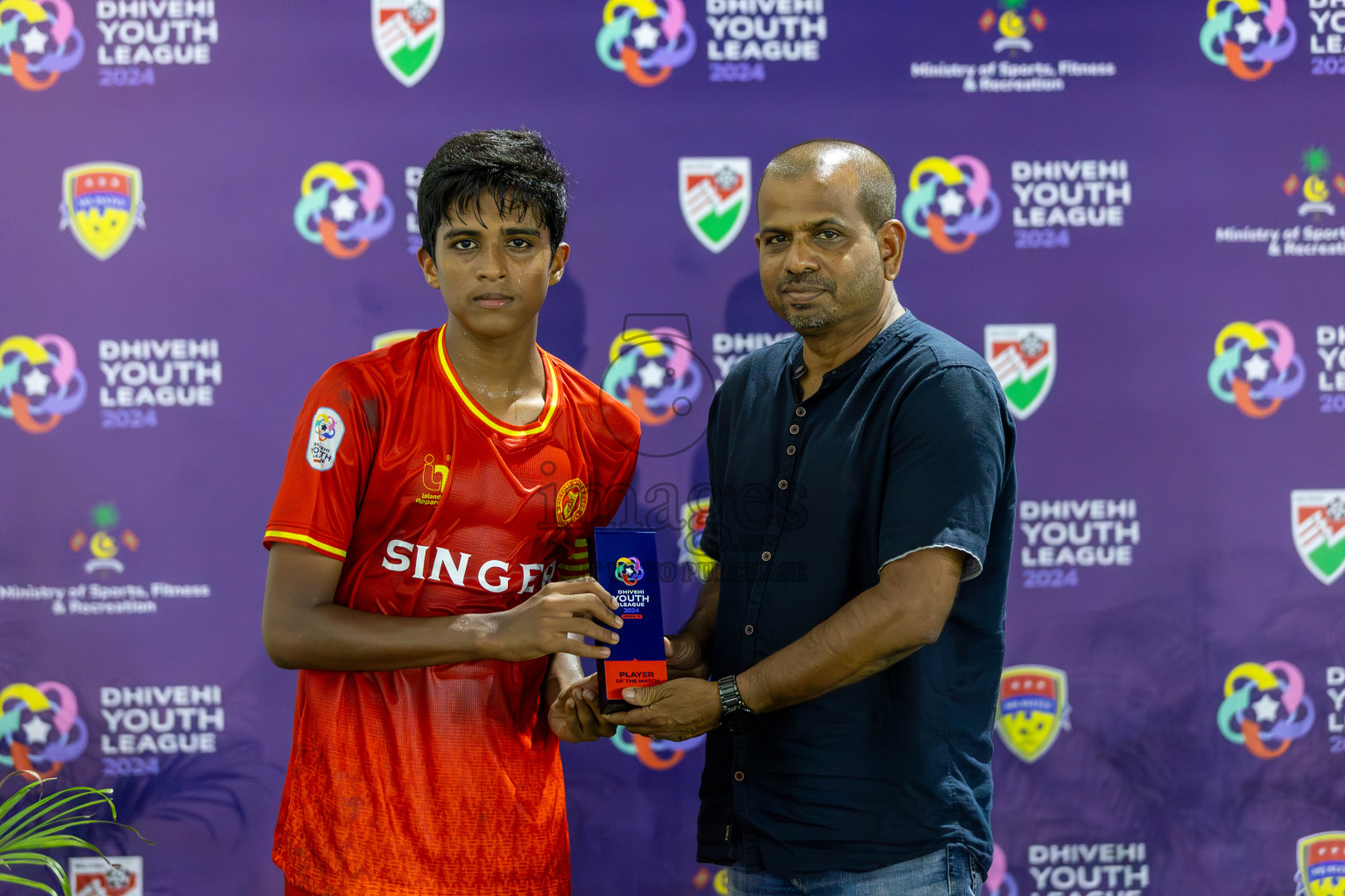 Dhivehi Youth League 2024 - Day 1. Matches held at Henveiru Stadium on 21st November 2024 , Thursday. Photos: Shuu Abdul Sattar/ Images.mv