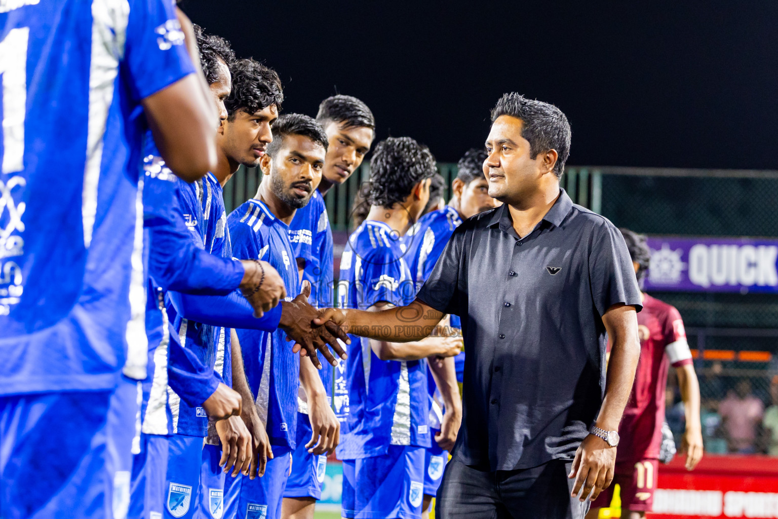 V Keyodhoo vs AA Mathiveri in zone round on Day 32 of Golden Futsal Challenge 2025 was held on Wednesday , 5th February 2025, in Hulhumale', Maldives. Photos: Nausham Waheed / images.mv