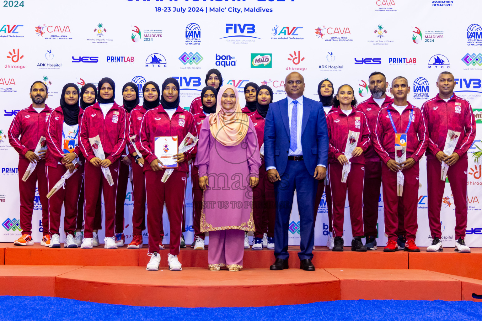 Kyrgyzstan vs Sri Lanka in Final of CAVA U20 Woman's Volleyball Championship 2024 was held in Social Center, Male', Maldives on 23rd July 2024. Photos: Nausham Waheed / images.mv