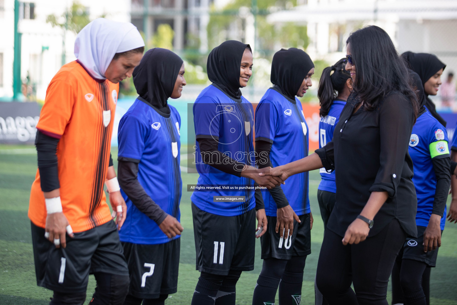 Maldives Ports Limited vs Dhivehi Sifainge Club in the semi finals of 18/30 Women's Futsal Fiesta 2019 on 27th April 2019, held in Hulhumale