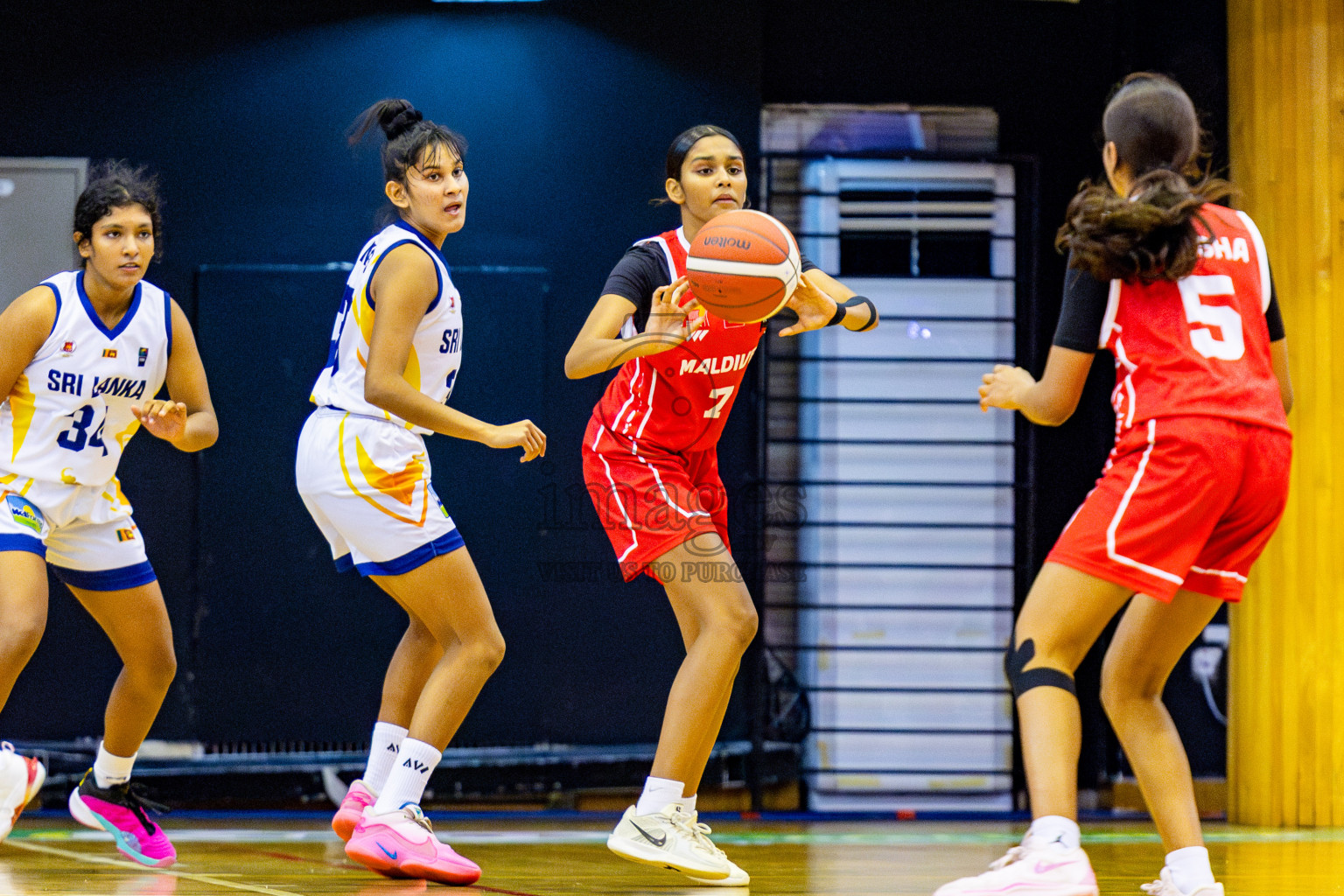 Maldives vs SriLanka in Day 2 of Under 16 Woman's Asian Cup SABA Qualifiers 2025 was held in Social Center, Male', Maldives on Friday, 13th June 2025. Photos: Nausham Waheed / images.mv