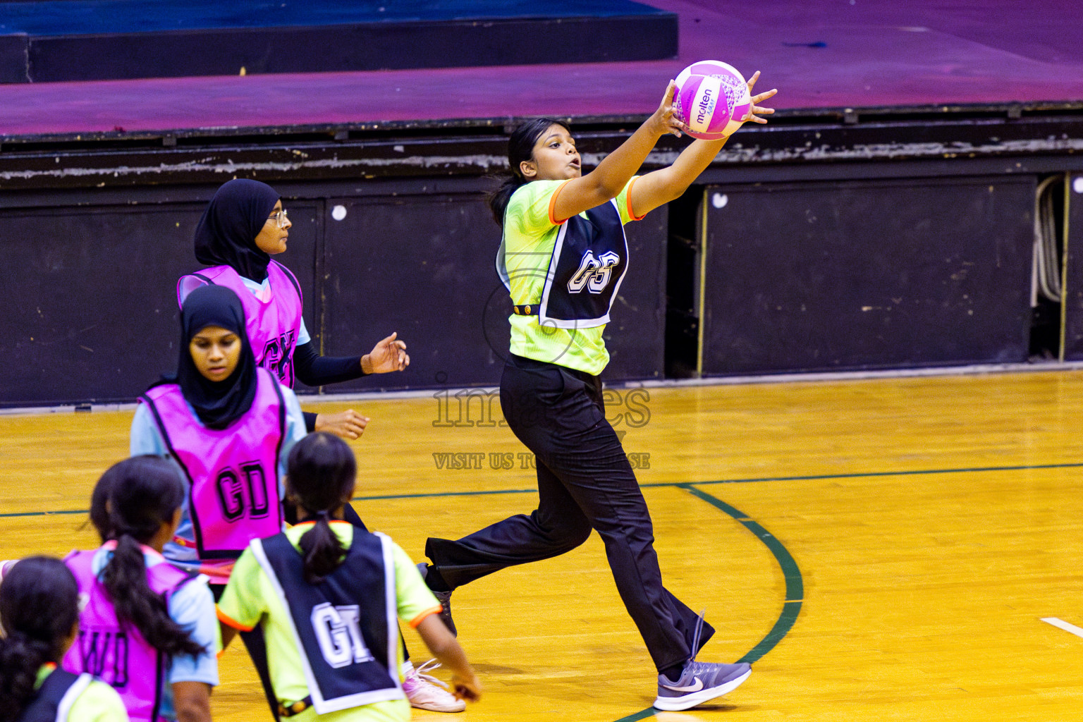 Youth United Sports Club vs SC Skylark in Day 9 of National Netball Tournament 2025 held in Social Center at Male', Maldives on Monday, 26th May 2025. Photos: Nausham Waheed / images.mv