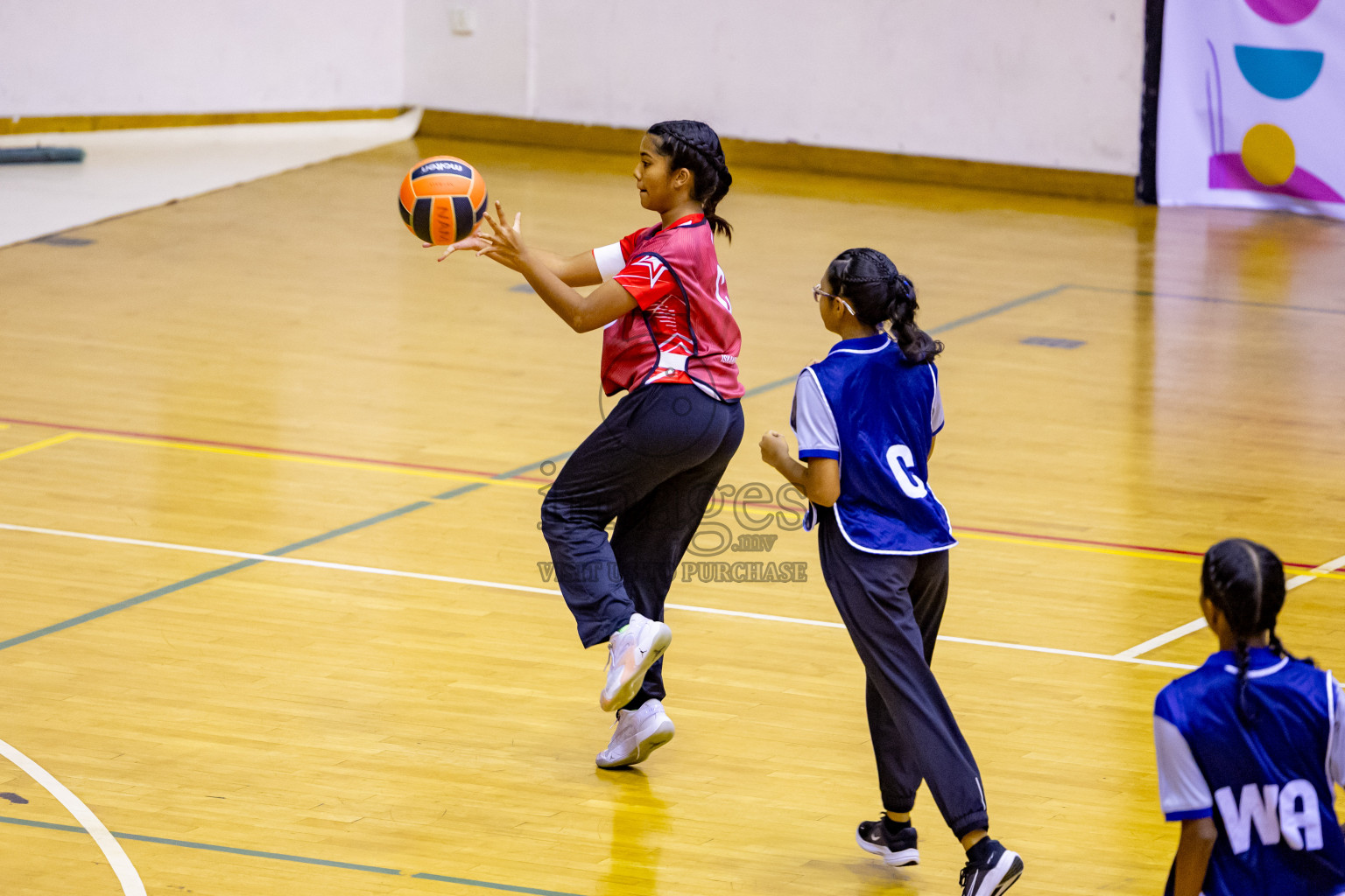 Day 8 of 25th Inter-School Netball Tournament was held in Social Center at Male', Maldives on Sunday, 18th August 2024. Photos: Nausham Waheed / images.mv