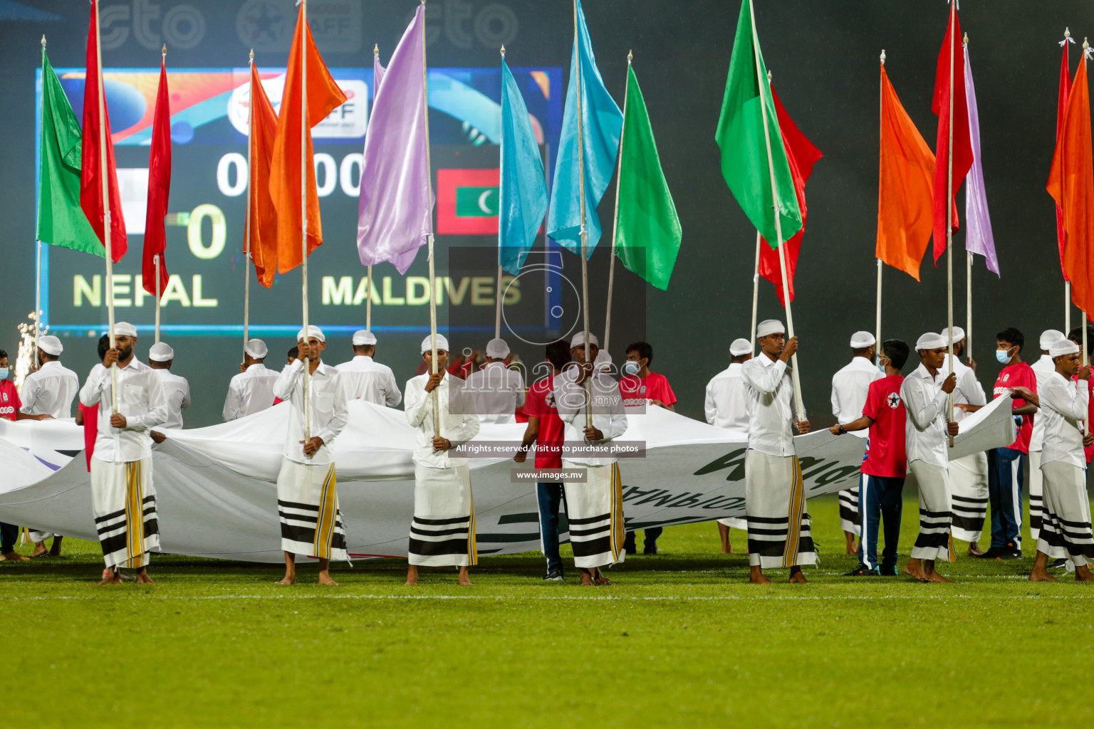 Opening Ceremony of SAFF Championship 2021 held on 1st October 2021 in Galolhu National Stadium, Male', Maldives