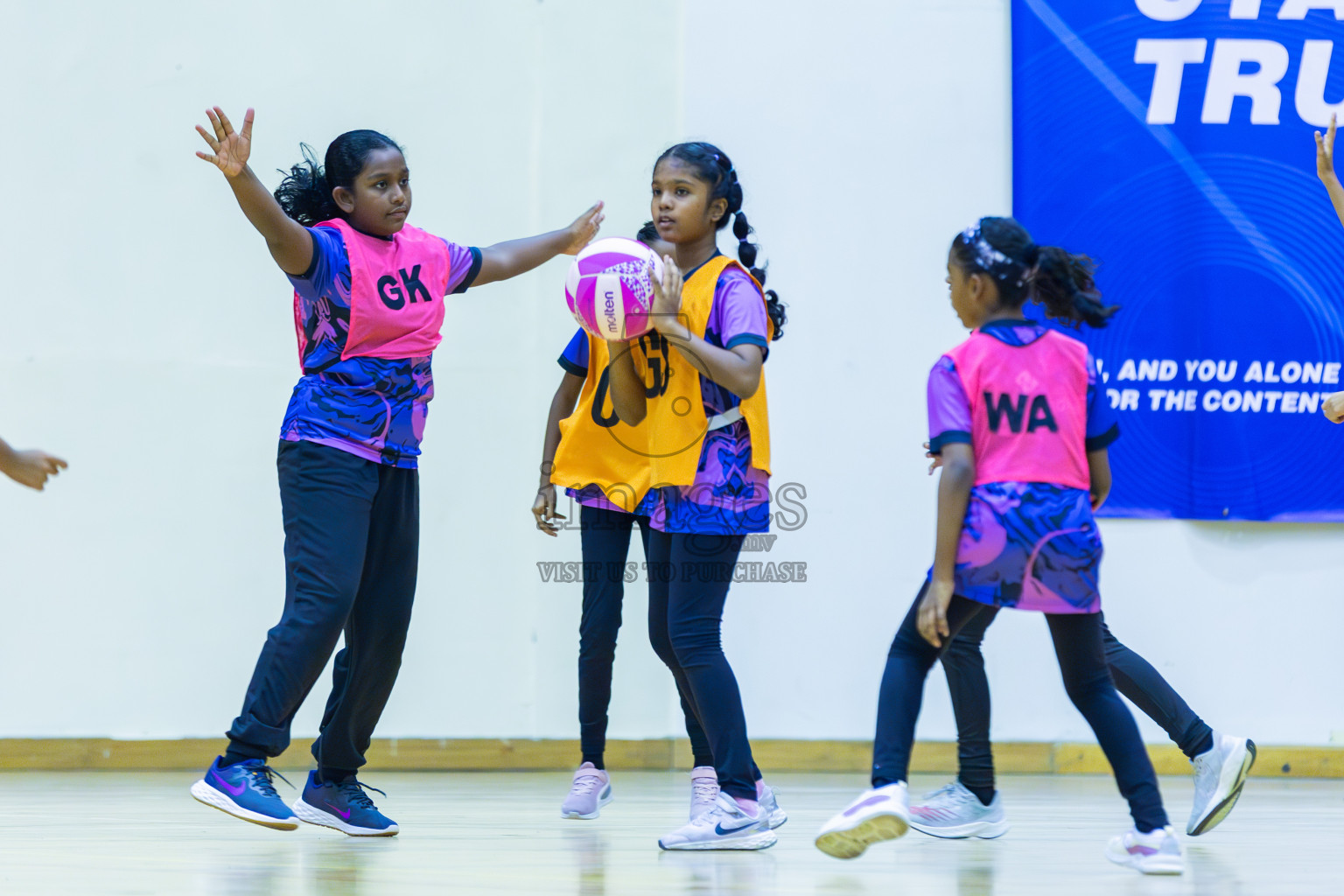 N Sports Academy B vs N Sports Academy B (U11) in Day 1 of 3rd Junior Championship - Netball association of Maldives, held at Social Center on 19th January 2025 . Photos by Shuu Abdul Sattar