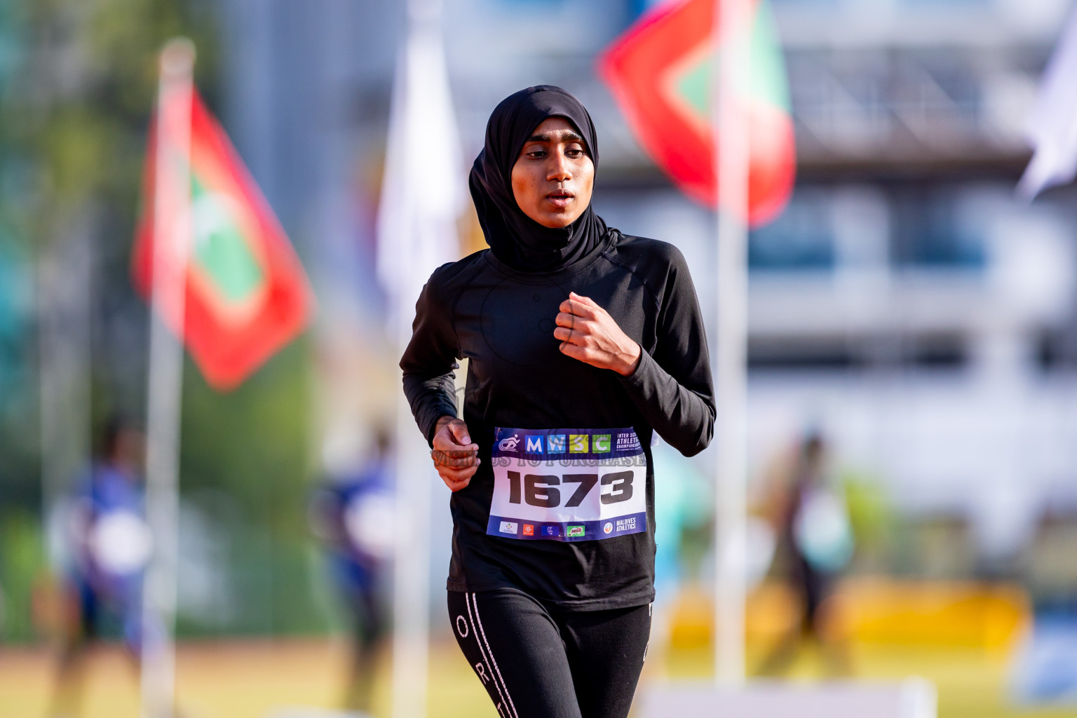 Day 6 of MWSC Interschool Athletics Championships 2024 held in Hulhumale Running Track, Hulhumale, Maldives on Thursday, 14th November 2024. Photos by: Nausham Waheed / Images.mv