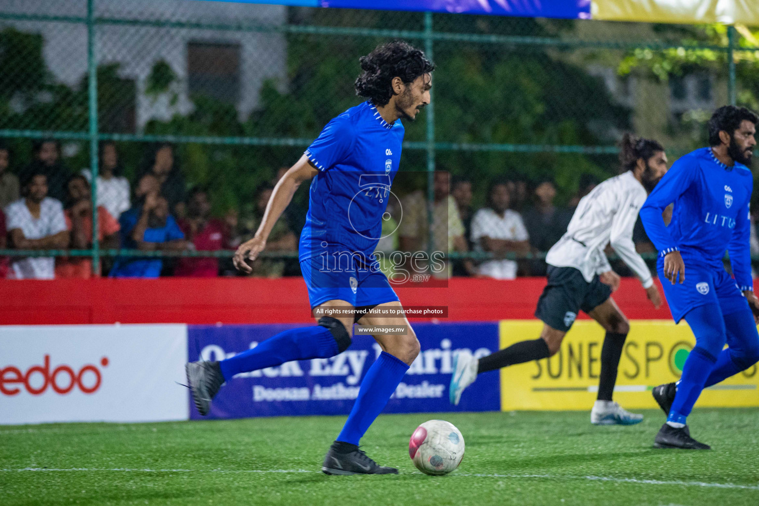 R. Meedhoo vs R. Inguraidhoo in Day 7 of Golden Futsal Challenge 2023 on 11 February 2023 in Hulhumale, Male, Maldives