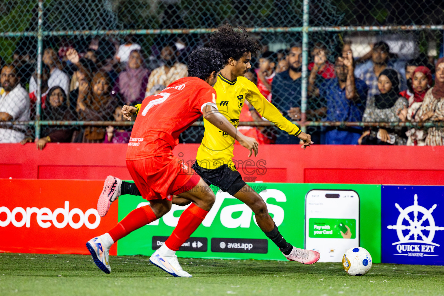 F Dhanraboodhoo vs F Magoodhoo in Faafu Atoll Finals in Day 25 of Golden Futsal Challenge 2025 was held on Wednesday , 28th January 2025, in Hulhumale', Maldives. Photos: Nausham Waheed / images.mv