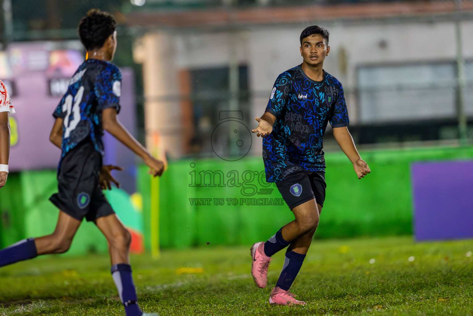 SUS vs Huriyya (U14) in Dhivehi Youth League 2024 - Day 2. Matches held at Henveiru Stadium on 22nd November 2024 , Friday. Photos: Shuu Abdul Sattar/ Images.mv