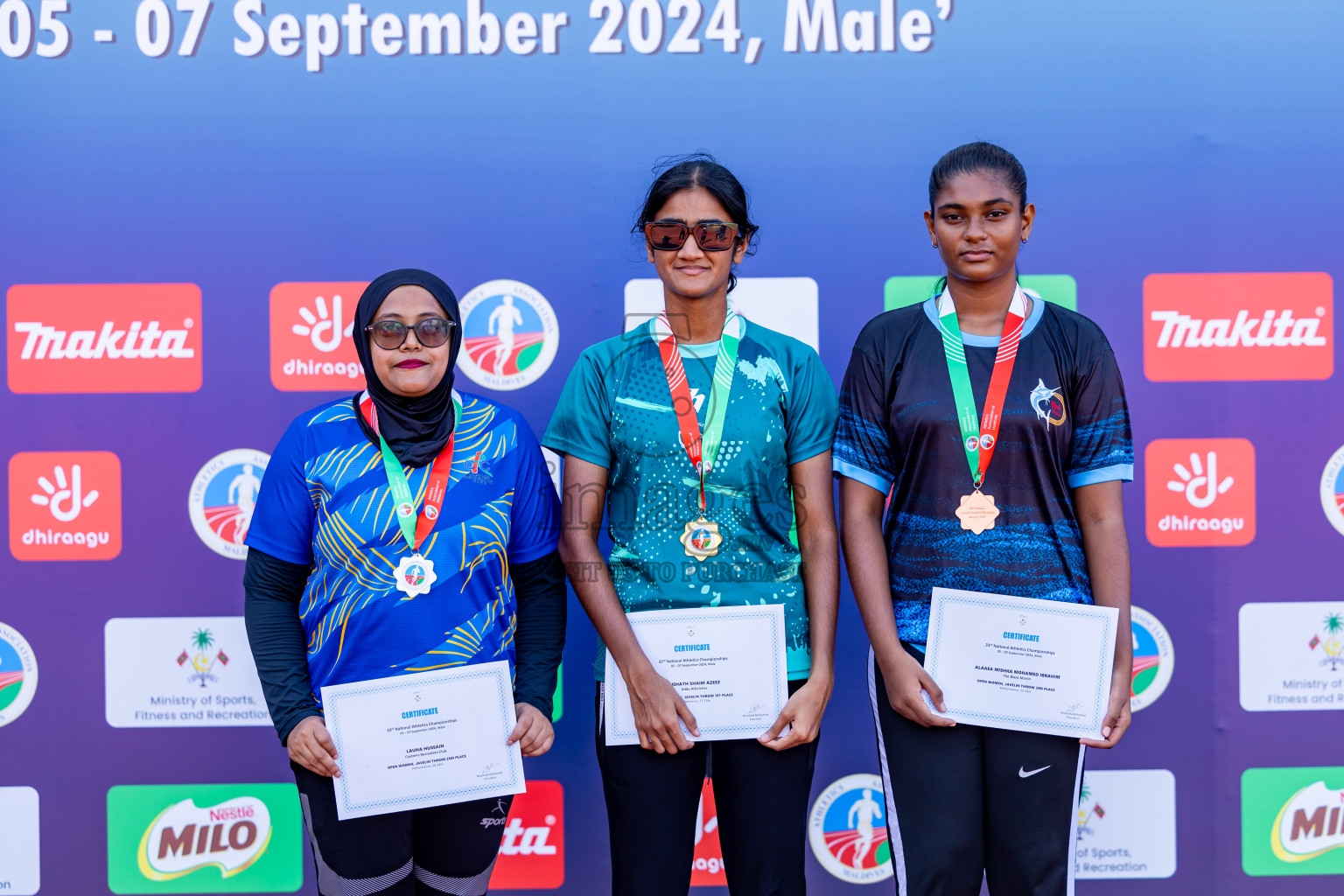 Day 1 of 33rd National Athletics Championship was held in Ekuveni Track at Male', Maldives on Thursday, 5th September 2024. Photos: Nausham Waheed / images.mv