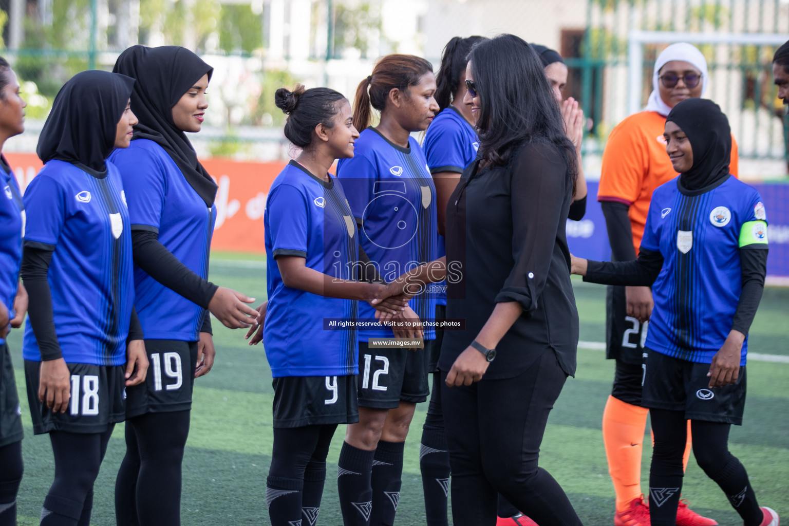 Maldives Ports Limited vs Dhivehi Sifainge Club in the semi finals of 18/30 Women's Futsal Fiesta 2019 on 27th April 2019, held in Hulhumale