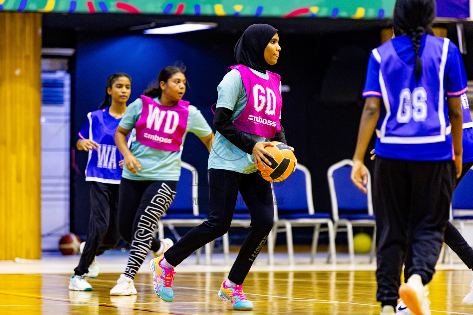 Kulhudhuffushi Youth & Recreation Club vs Club Green StreetDay 2 of 21st National Netball Tournament was held in Social Canter at Male', Maldives on Friday, 18th May 2024. Photos: Nausham Waheed / images.mv