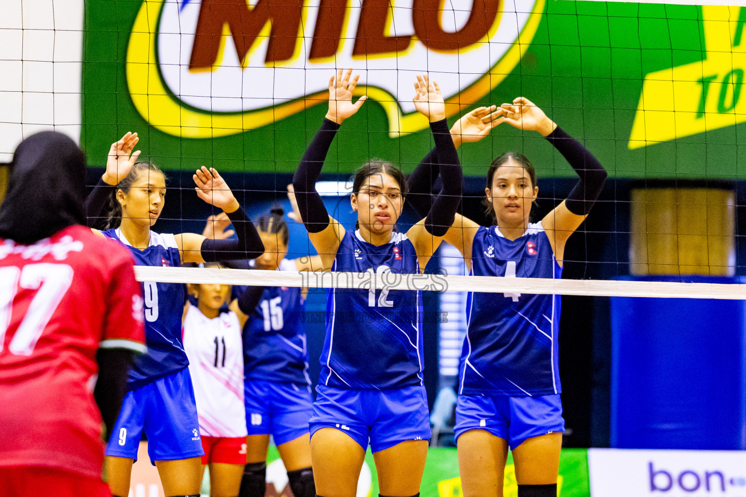 Nepal vs Maldives in Day 3 of CAVA U20 Woman's Volleyball Championship 2024 was held in Social Center, Male', Maldives on 20th July 2024. Photos: Nausham Waheed / images.mv