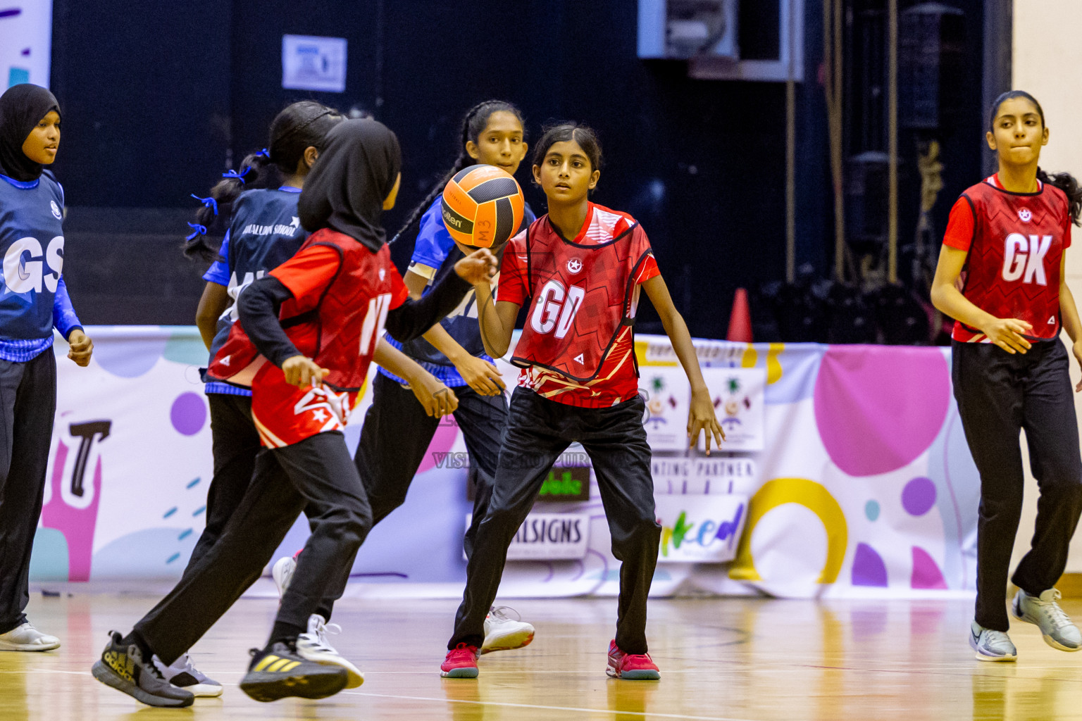 Day 9 of 25th Inter-School Netball Tournament was held in Social Center at Male', Maldives on Monday, 19th August 2024. Photos: Nausham Waheed / images.mv