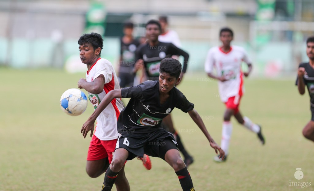 Inter school Under 16 Football Tournament Semi Final: Iskandhar School vs Ahmadiyya in Male', Maldives, Monday, March 13, 2017.(Images.mv Photo/ Hussain Sinan). 