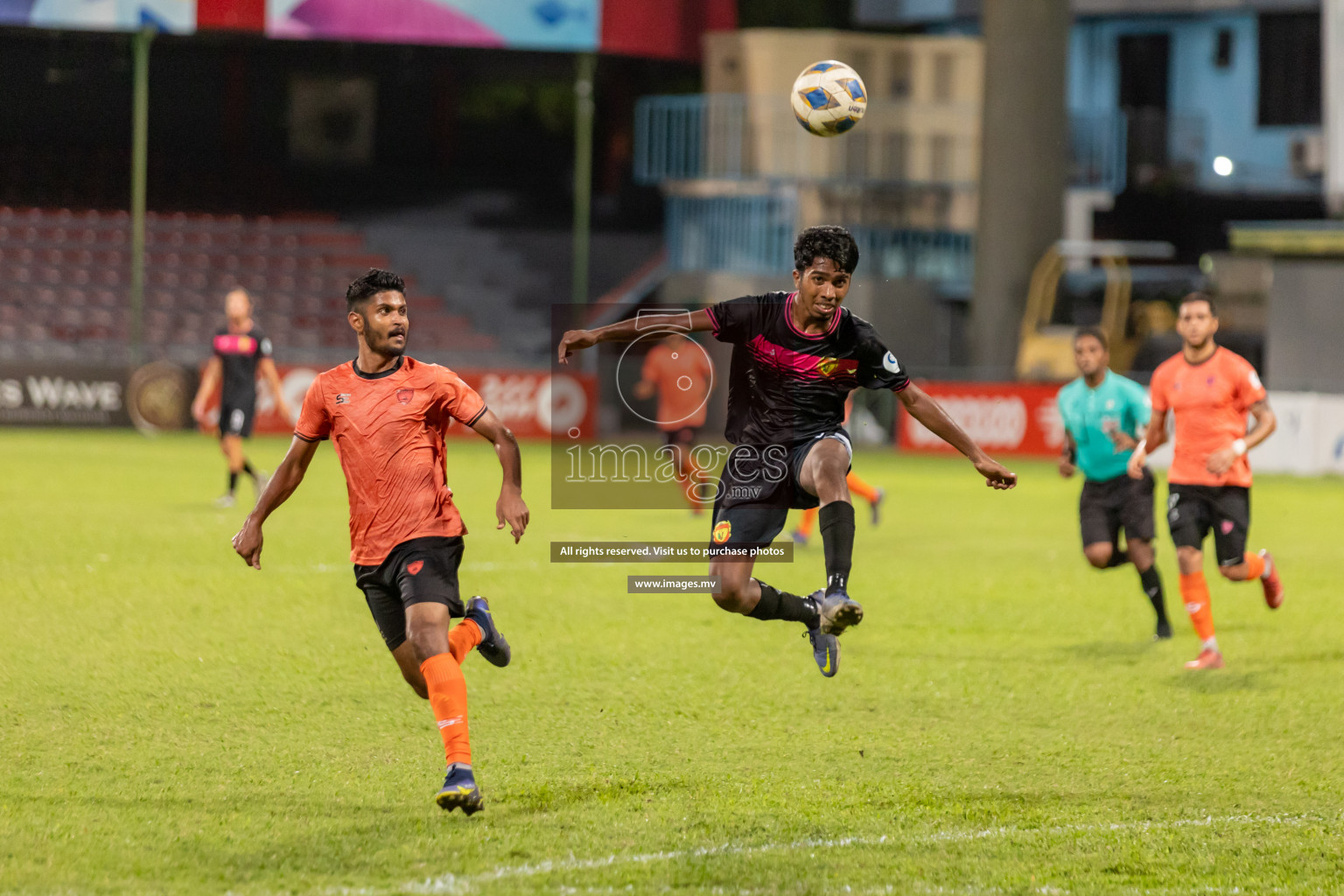 Club Eagles vs United Victory in Ooredoo Dhivehi Premier League 2021/22 on 07 July 2022, held in National Football Stadium, Male', Maldives