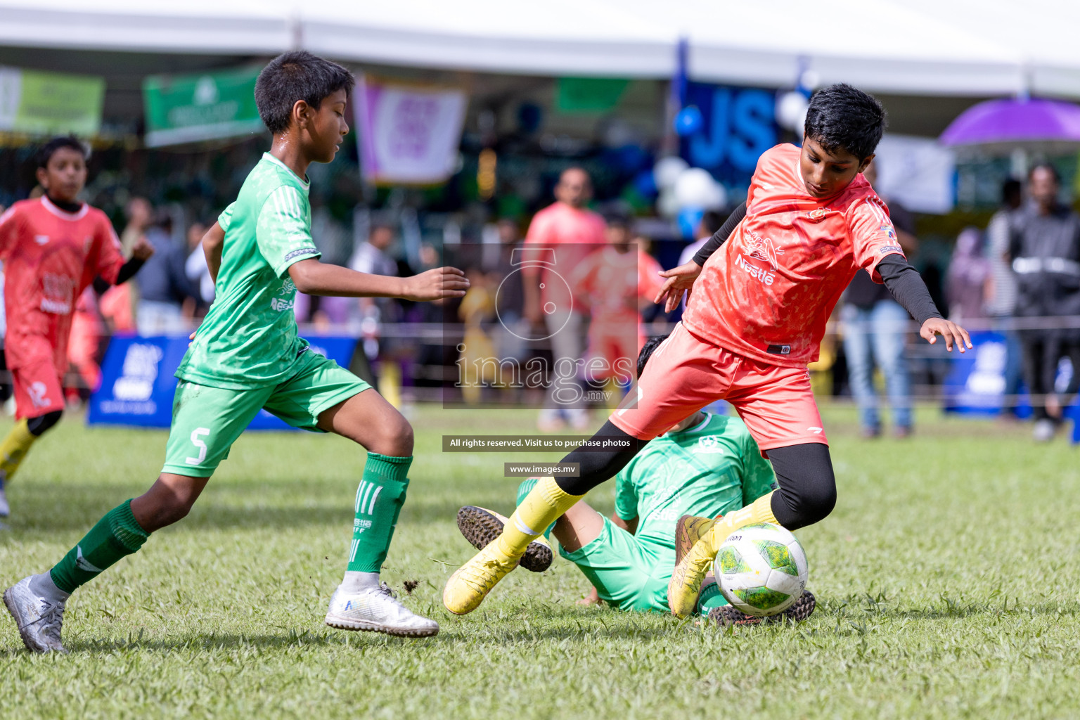 Day 2 of Nestle kids football fiesta, held in Henveyru Football Stadium, Male', Maldives on Thursday, 12th October 2023 Photos: Nausham Waheed/ Shuu Abdul Sattar Images.mv