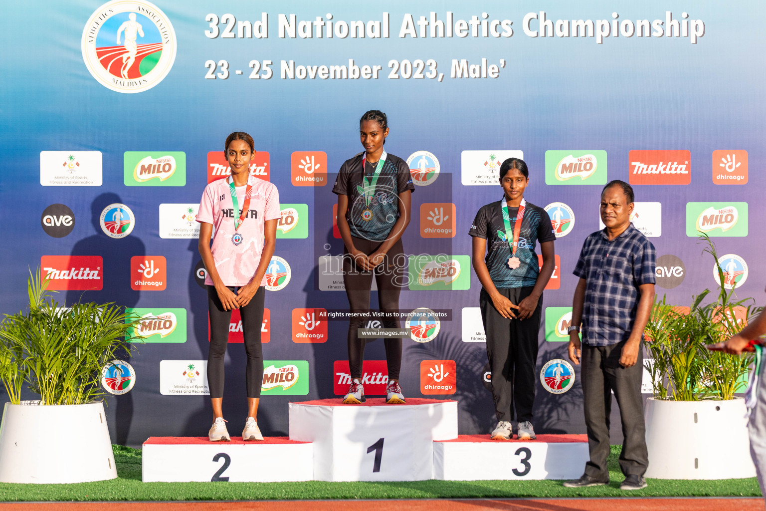 Day 3 of National Athletics Championship 2023 was held in Ekuveni Track at Male', Maldives on Saturday, 25th November 2023. Photos: Nausham Waheed / images.mv