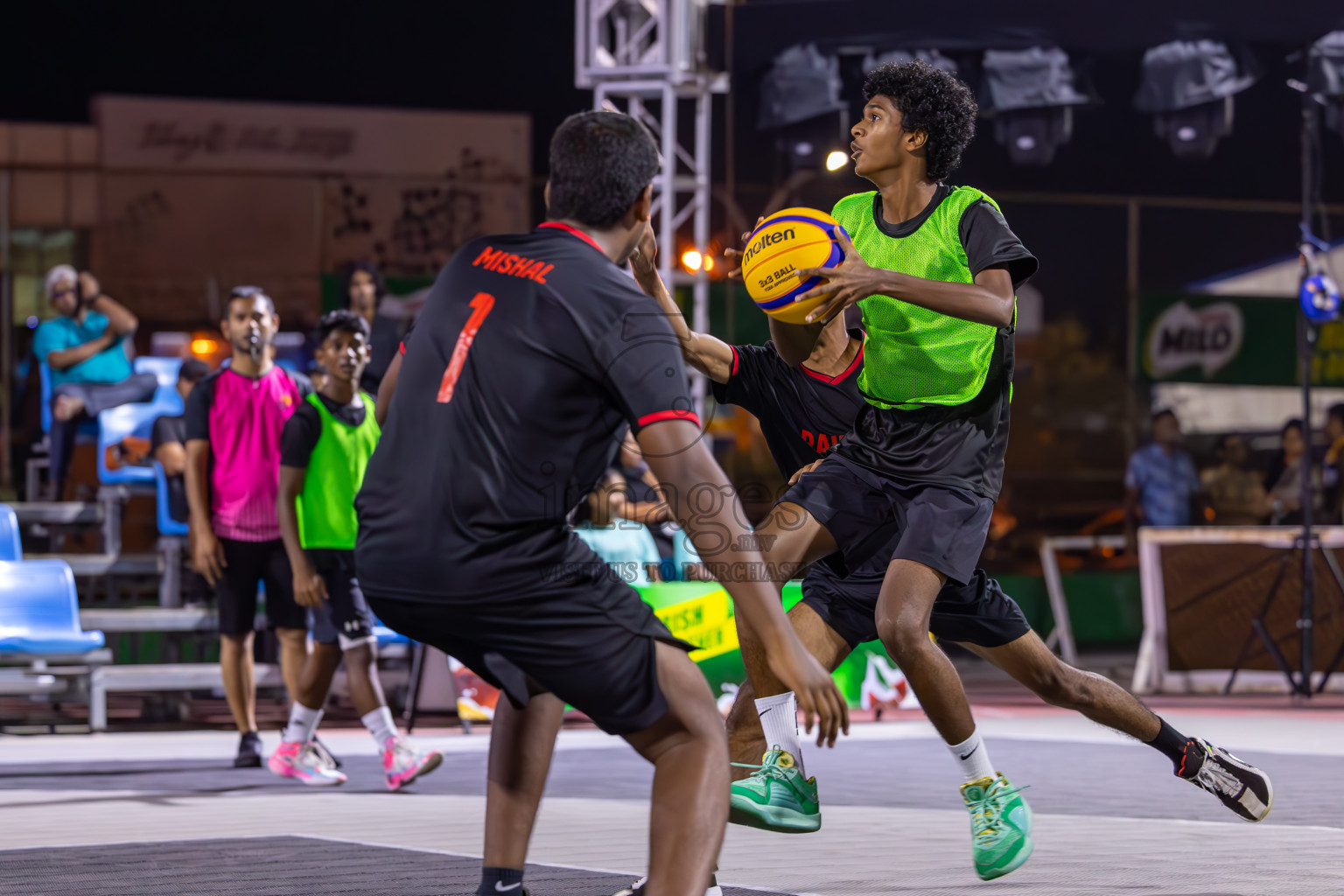 Day 1 of MILO Ramadan 3x3 Challenge 2024 was held in Ekuveni Outdoor Basketball Court at Male', Maldives on Tuesday, 12th March 2024. 
Photos: Ismail Thoriq / images.mv