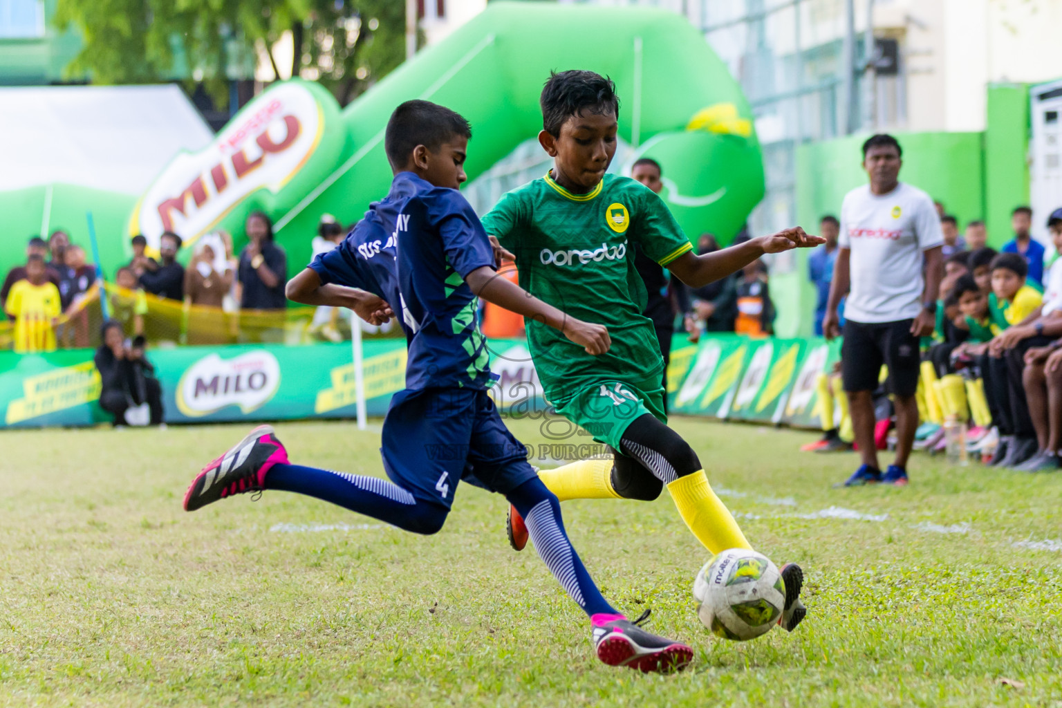 Day 4 of MILO Academy Championship 2024 - U12 was held at Henveiru Grounds in Male', Maldives on Sunday, 7th July 2024. Photos: Nausham Waheed / images.mv