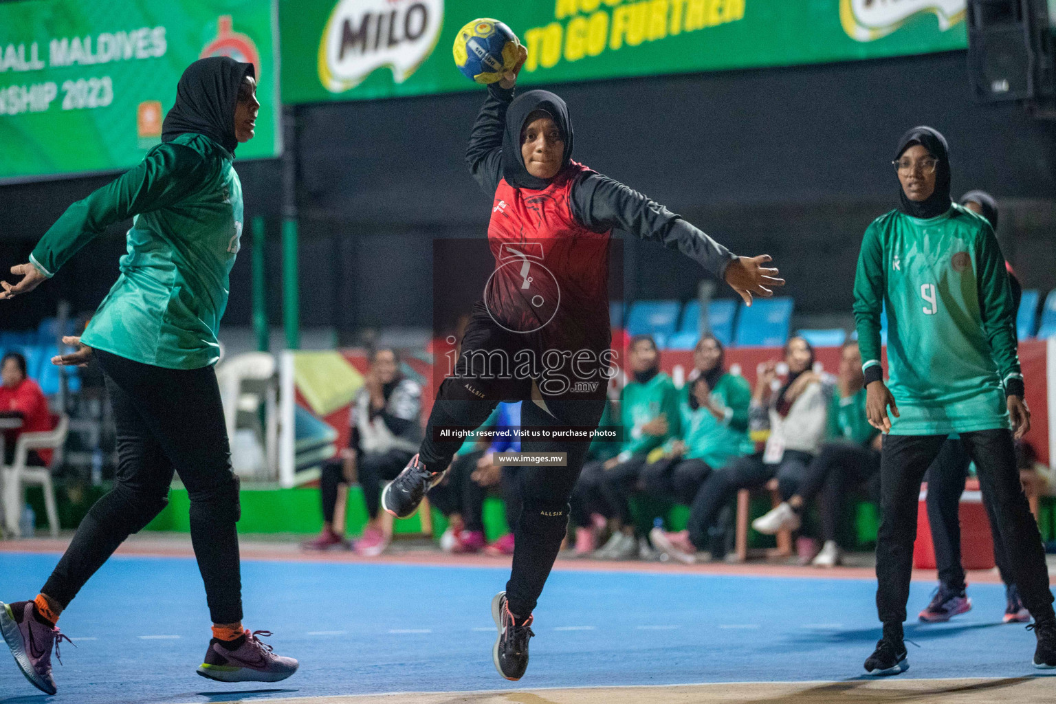 Day 9 of 6th MILO Handball Maldives Championship 2023, held in Handball ground, Male', Maldives on 28th May 2023 Photos: Nausham Waheed/ Images.mv