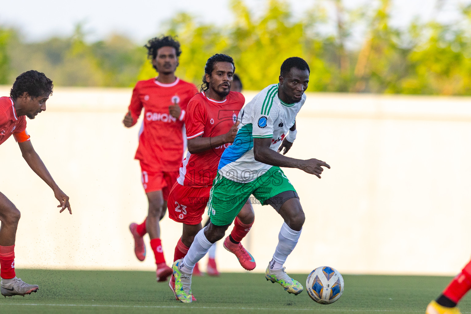 Huss Songun Football Team vs CC Sports Club in Day 2 of Eydhafushi Cup 2025 held in Eydhafushi Football Stadium at B. Eydhafushi, Maldives on Saturday, 6th September 2025. Photos: Mohamed Mahfouz Moosa / images.mv