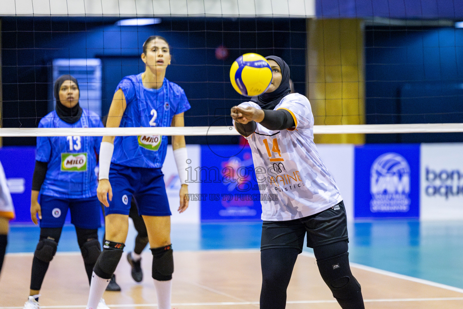 Police Club vs Flexor Sports Club in Day 1 of National Volleyball League 2025 - Women's Division held in Male', Maldives on Saturday, 19th April 2025 at Social Center Indoor Hall Photos 
By: Hassan Simah / images.mv