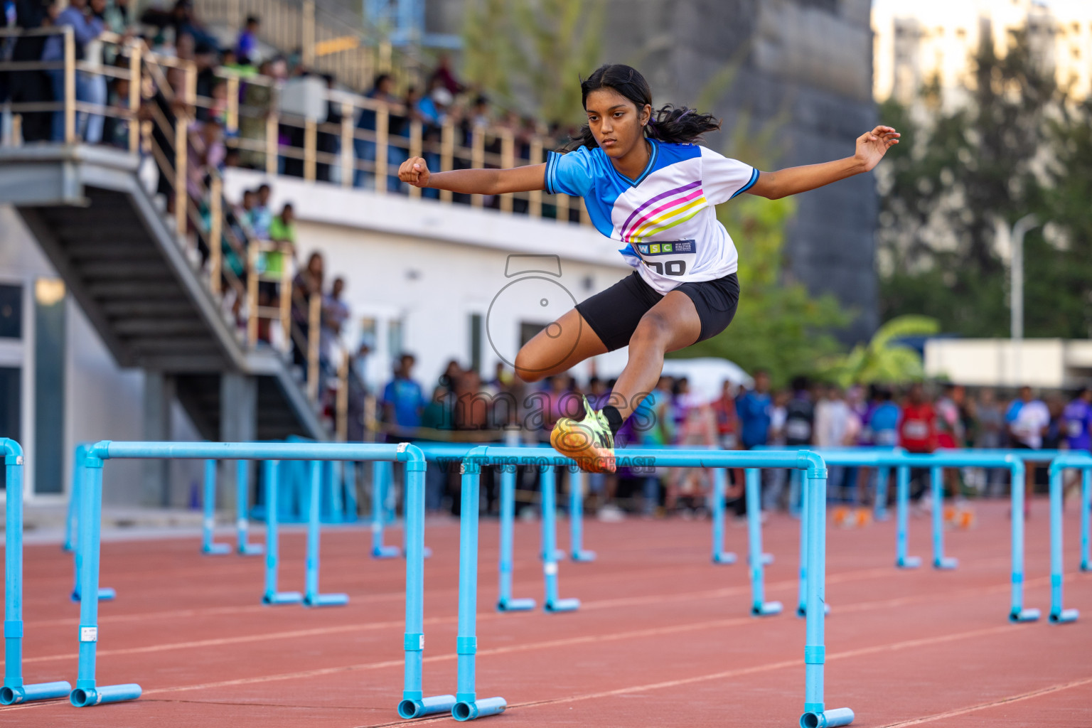 Day 4 of MWSC Interschool Athletics Championships 2024 held in Hulhumale Running Track, Hulhumale, Maldives on Tuesday, 12th November 2024. Photos by: Ismail Thoriq / Images.mv