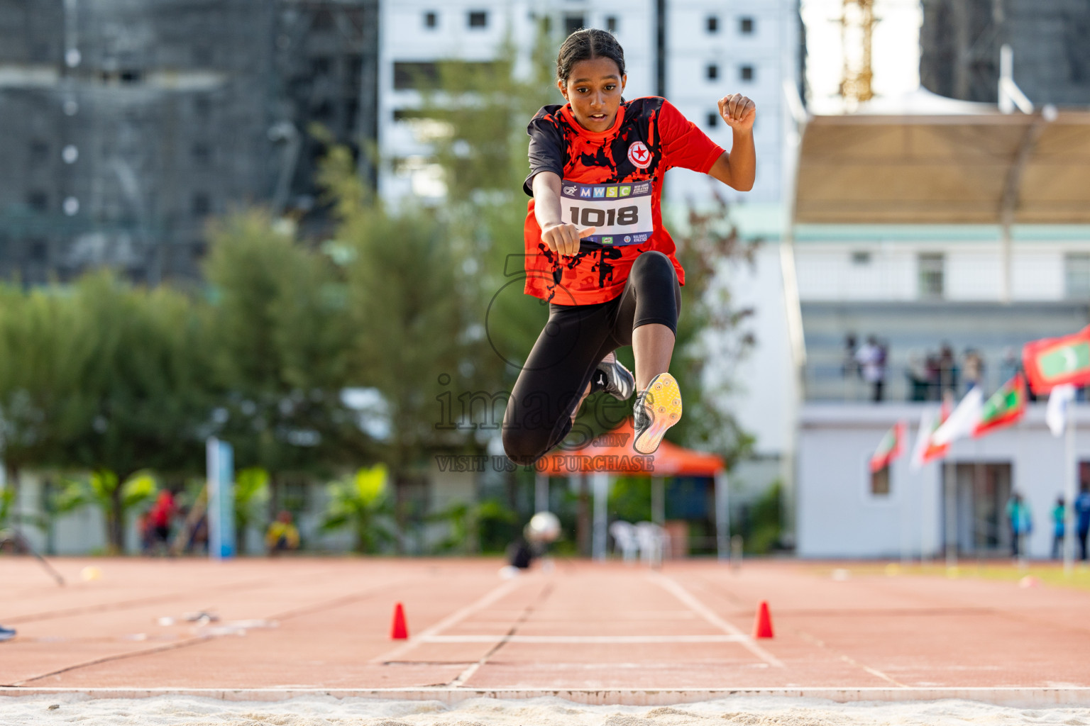 Day 2 of MWSC Interschool Athletics Championships 2024 held in Hulhumale Running Track, Hulhumale, Maldives on Sunday, 10th November 2024. 
Photos by: Hassan Simah / Images.mv