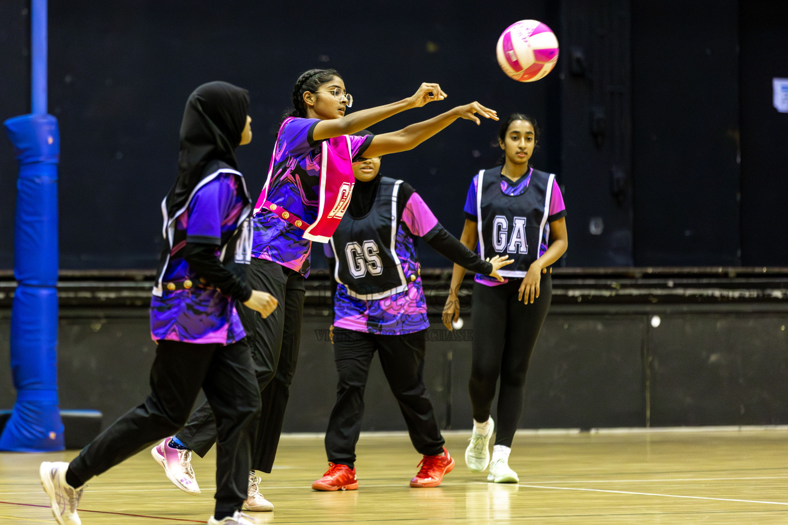 N Sports Academy B vs N Sports Academy A in Day 6 of 3rd Netball Junior Championship, held at Social Center on Friday 24th January 2025 . Photos: Shuu Abdul Sattar / images.mv