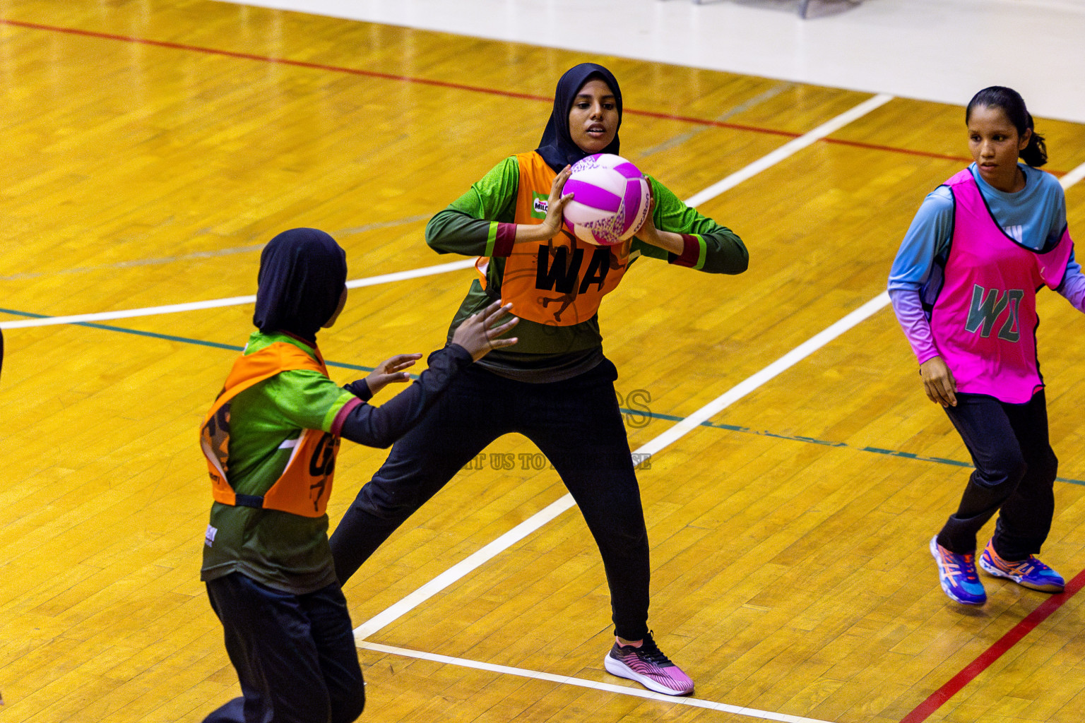 Fiontti A Team vs Young Netters A in Day 2 of 3rd Junior Championship - Netball association of Maldives, held at Social Center on Monday 20th January 2025 . Photos by Nausham Waheed