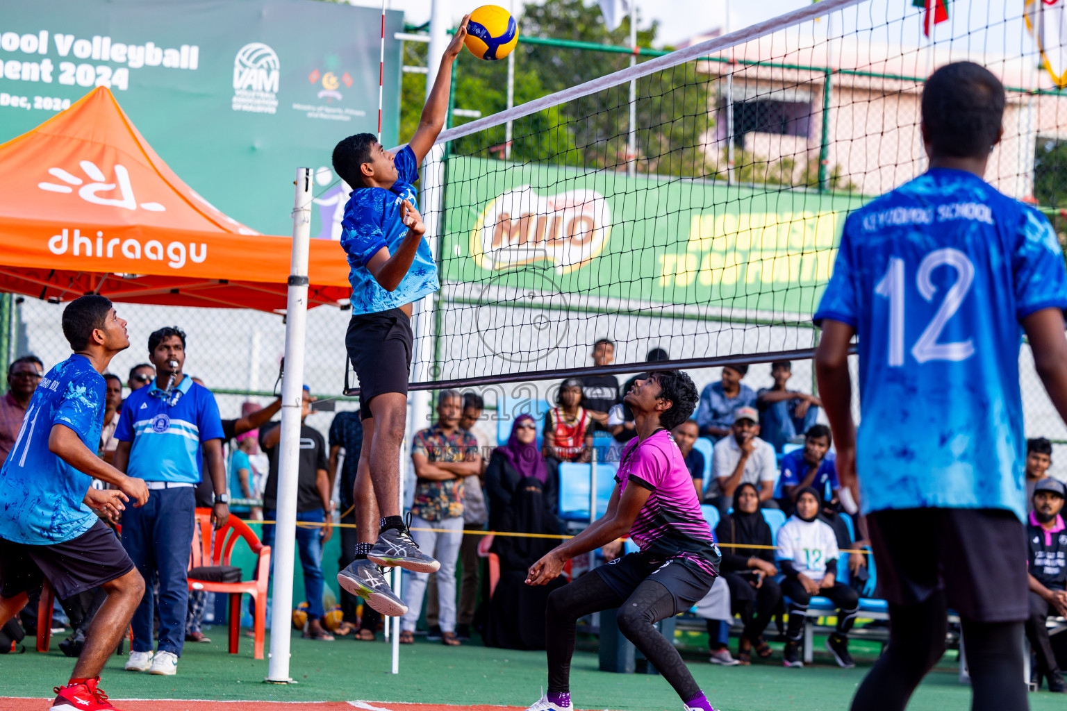 Day 13 of Interschool Volleyball Tournament 2024 was held in Ekuveni Volleyball Court at Male', Maldives on Thursday, 5th December 2024. Photos: Nausham Waheed / images.mv