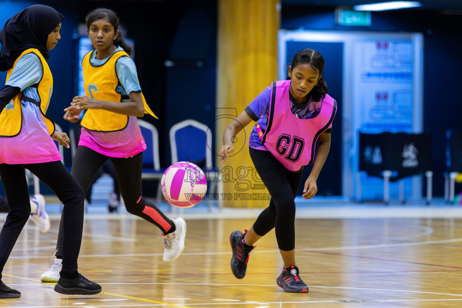 Sports academy A vs Netkids C (U13) in Day 1 of 3rd Junior Championship - Netball association of Maldives, held at Social Center on 19th January 2025 . Photos by Shuu Abdul Sattar / Images.mv