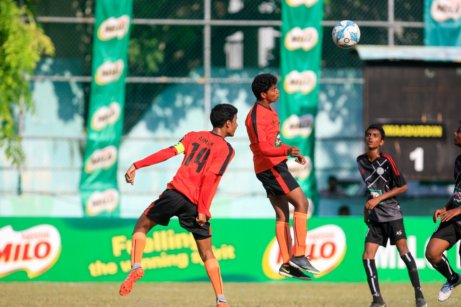 Ahmadiyya International School played against Imaaduddeen in the Under 16 Interschool Football Tournament in Male', Maldives, Monday, March. 28, 2016. (Images.mv Photo/ Hussain Sinan).