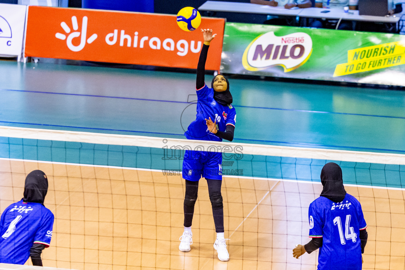 Maldives vs Sri Lanka in Day 2 of CAVA U20 Woman's Volleyball Championship 2024 was held in Social Center, Male', Maldives on 19th July 2024. Photos: Nausham Waheed / images.mv