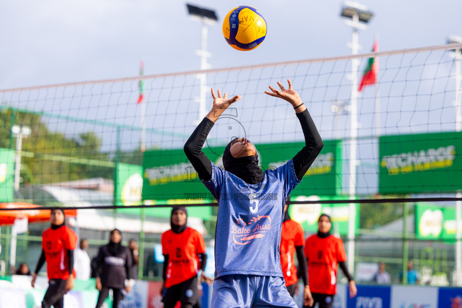 Villingili Z Jamiyya vs Club Volleyball in the Finals of Milo National Junior Volleyball Championship 2025 Woman's Division was held on Sunday, 30th November 2025 at Ekuveni Turf Court Male', Maldives. Photos: Nausham Waheed / images.mv