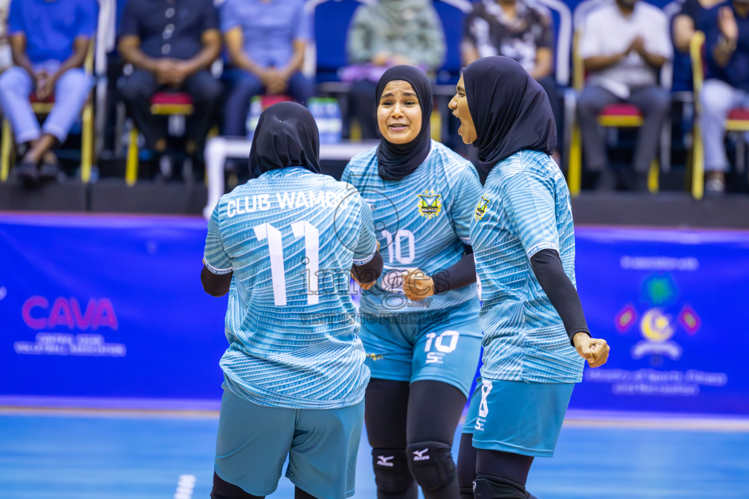 Club WAMCO vs Police Club in the final of National Volleyball Championship 2024 (women's division) was held in Social Center Indoor Hall on Thursday, 24th October 2024. 
Photos: Ismail Thoriq / images.mv