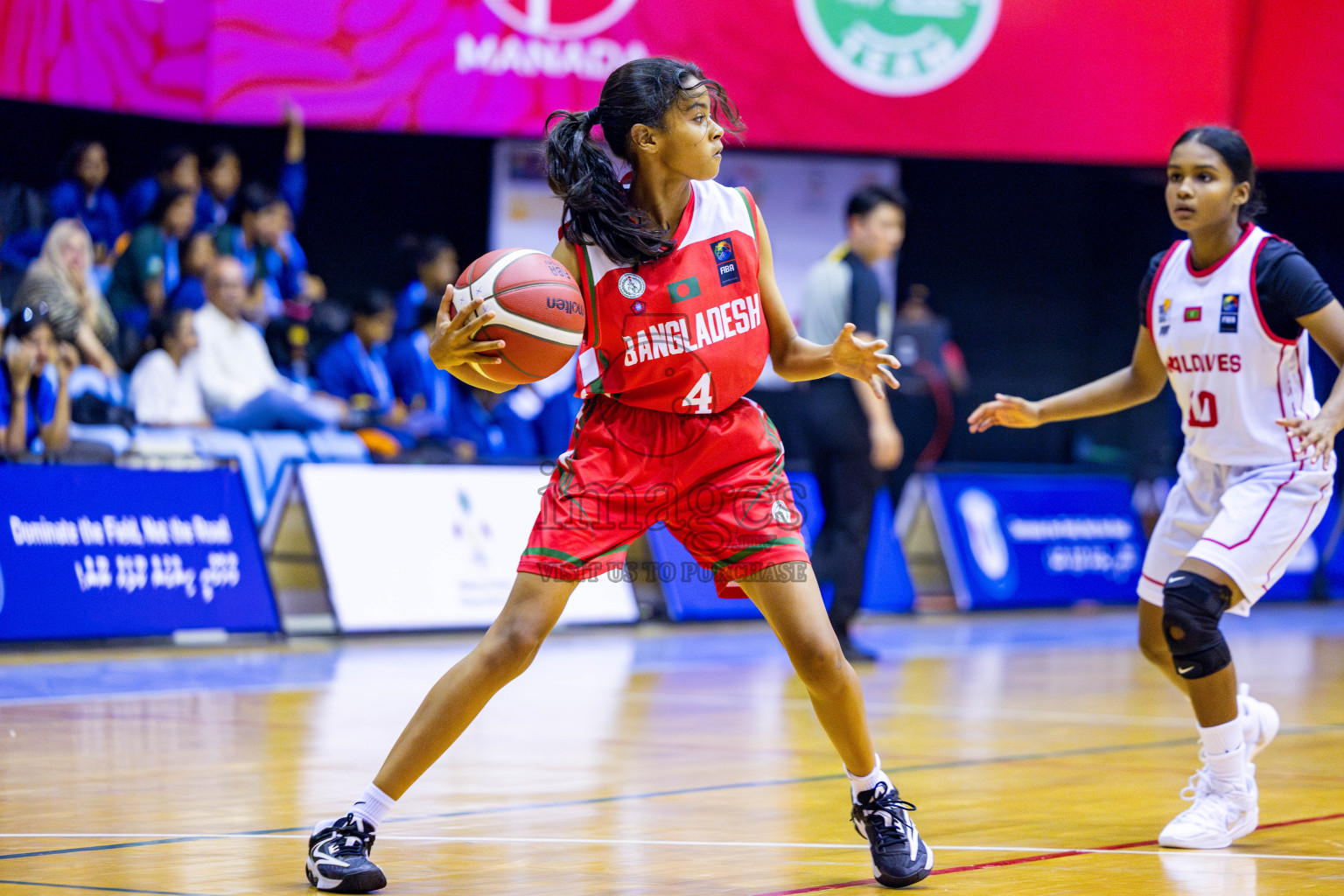 Maldives vs Bangladesh in Day 1 of Under 16 Woman's Asian Cup SABA Qualifiers 2025 was held in Social Center, Male', Maldives on 12th June 2025. Photos: Nausham Waheed / images.mv