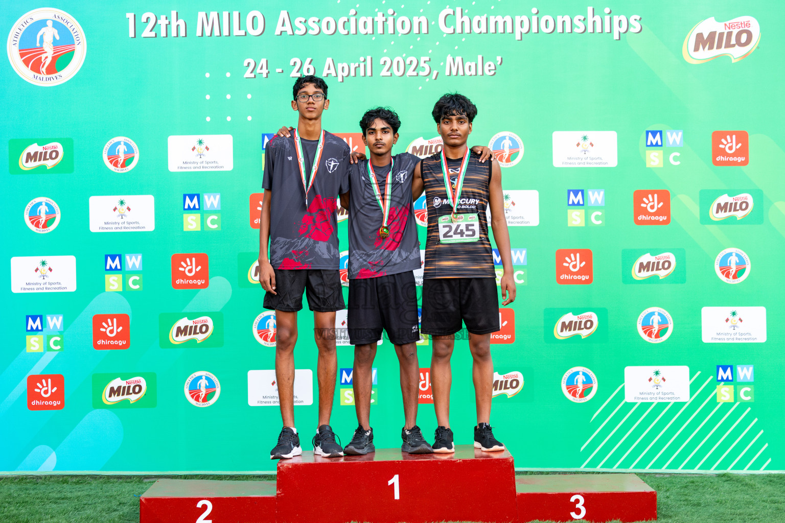 Day 2 of 12th Milo Association Championships was held in Ekuveni Track at Male', Maldives on Friday, 25th April 2025. Photos: Hassan Simah / images.mv