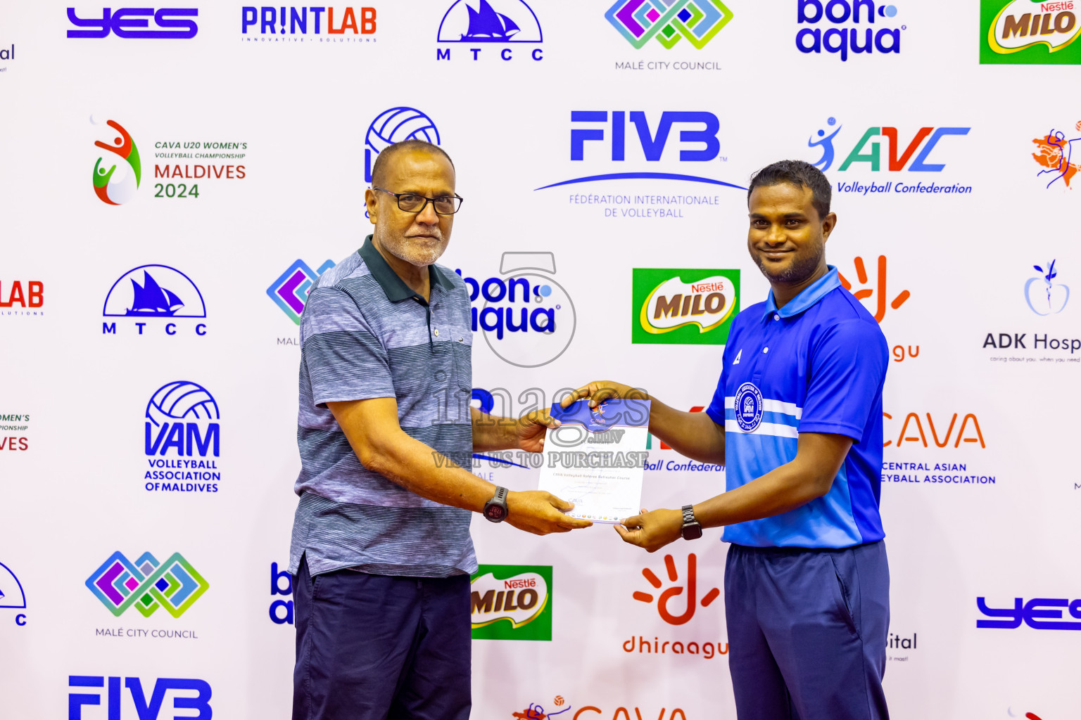 Sri Lanka vs Maldives in Semi Final of CAVA U20 Woman's Volleyball Championship 2024 was held in Social Center, Male', Maldives on 22nd July 2024. Photos: Nausham Waheed / images.mv