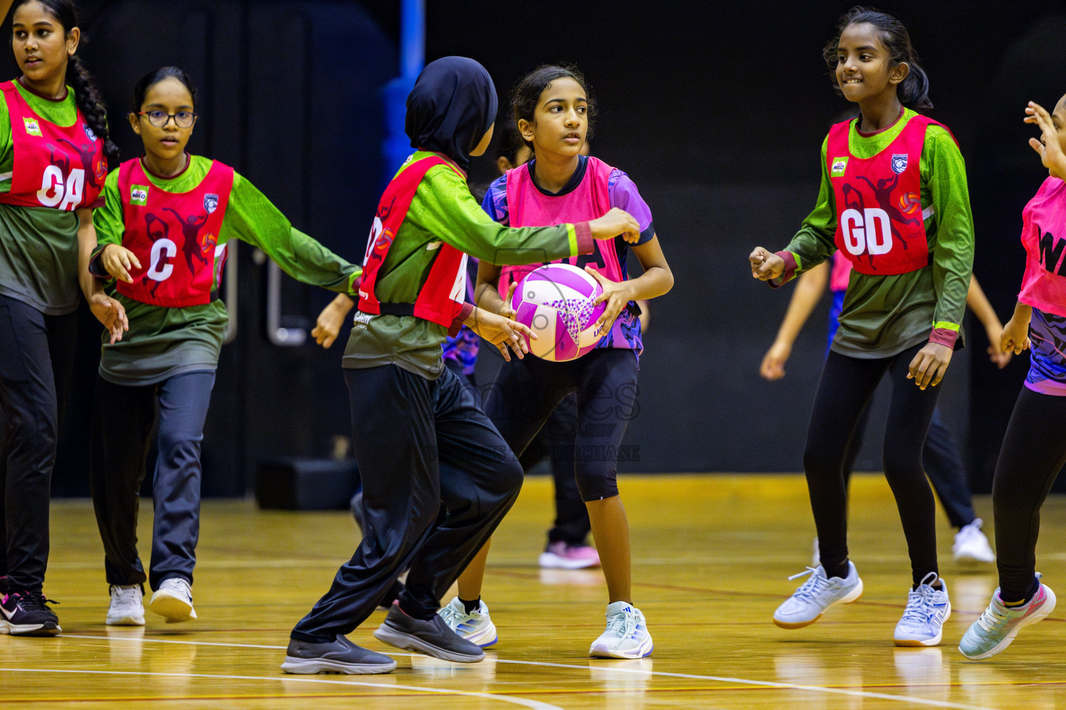 Net vs Fiontti Sports Club in Day 3 of 3rd Netball Junior Championship, held at Social Center on Tuesday, 21st January 2025 . Photos: Nausham Waheed / images.mv