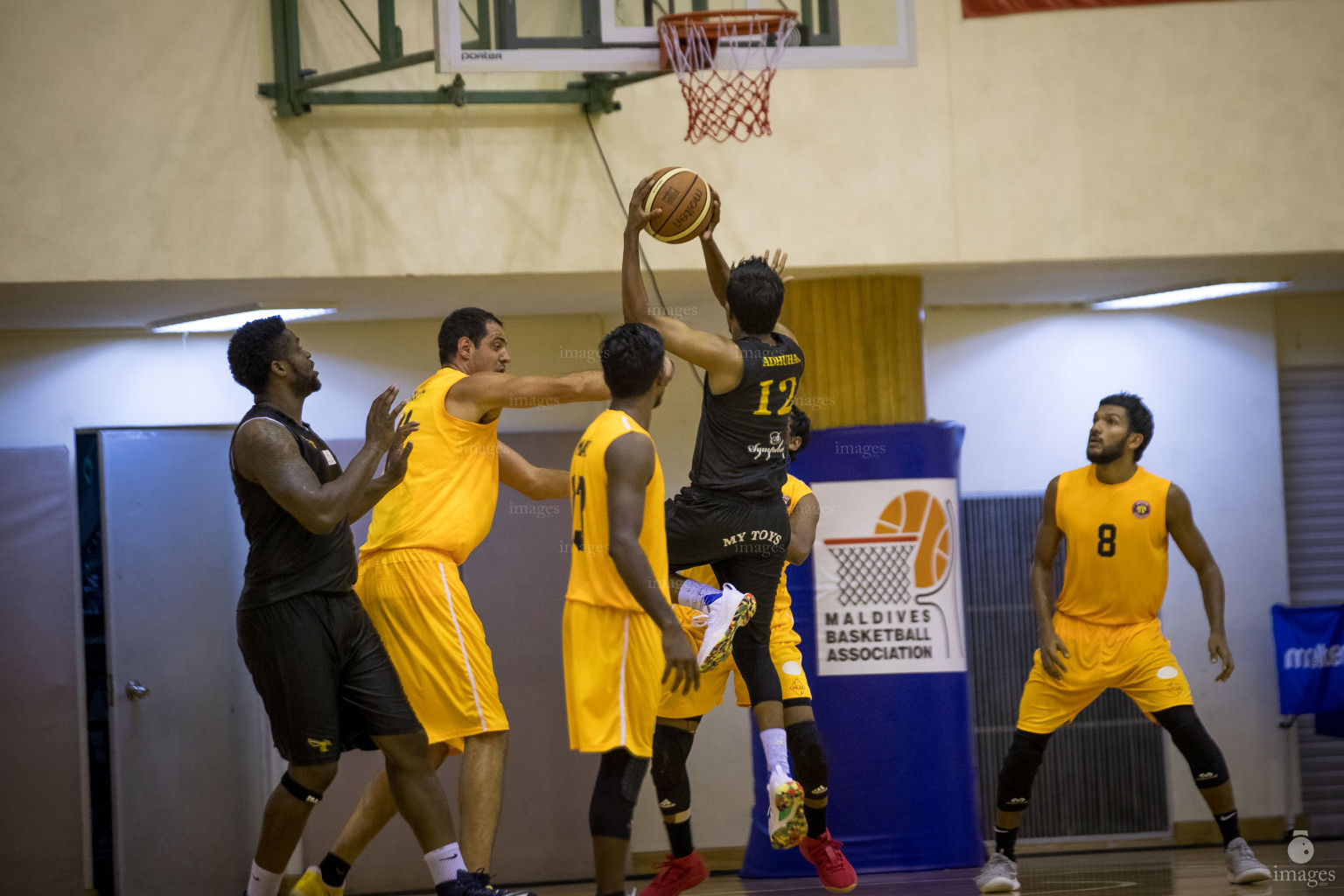 Raptors BC vs Stingers in 37th National Basketball Tournament 2018 (Men's Division), 14th December 2018, Thursday Photos: Ismail Thoriq / images.mv