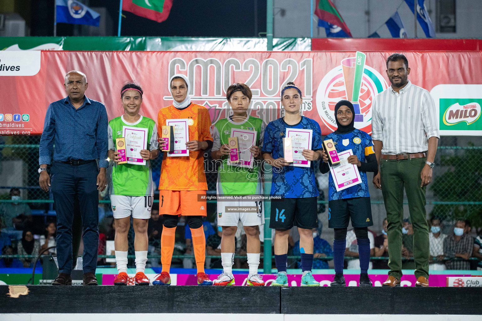 Ports Limited vs WAMCO - in the Finals 18/30 Women's Futsal Fiesta 2021 held in Hulhumale, Maldives on 18 December 2021. Photos by Nausham Waheed & Shuu Abdul Sattar