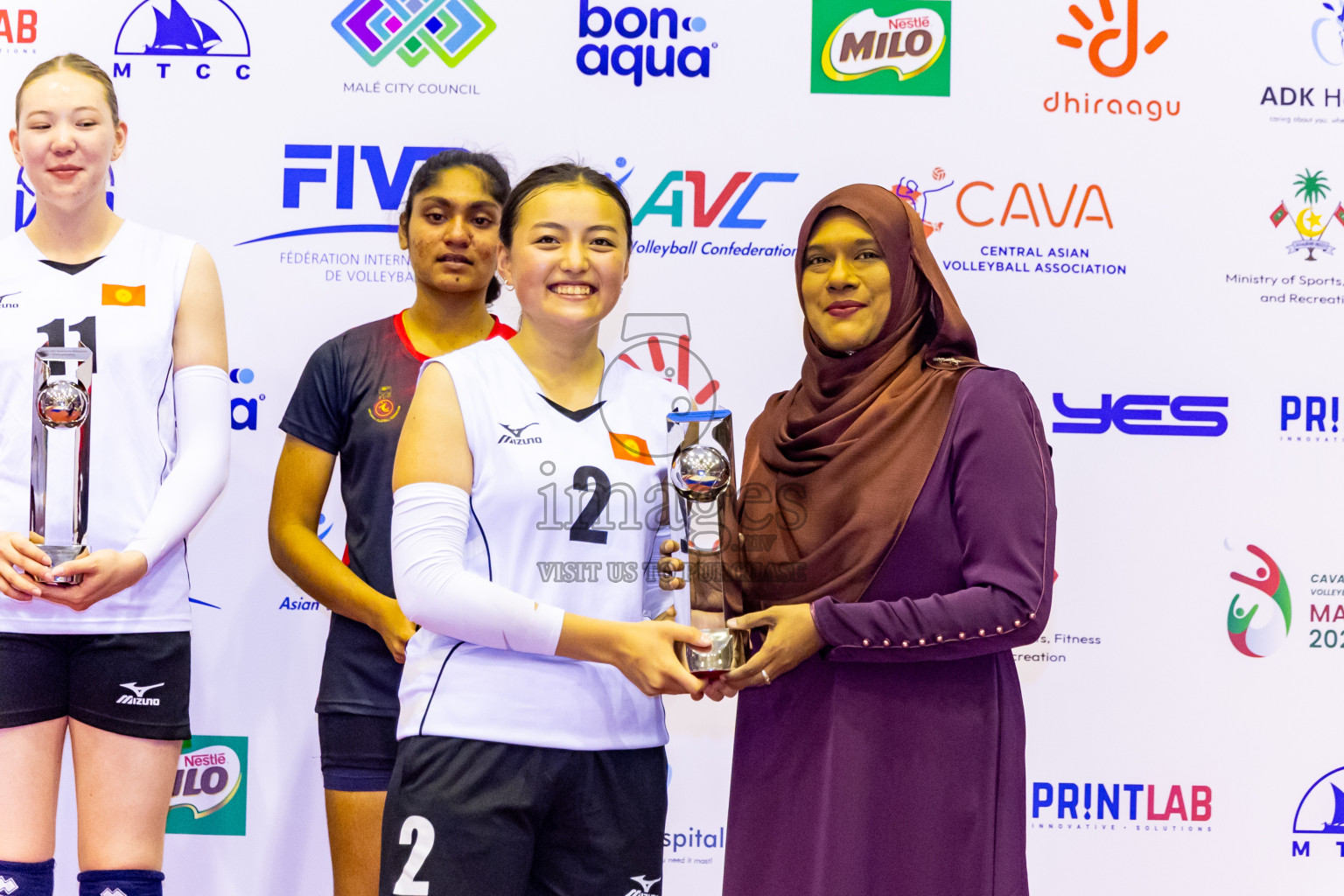 Kyrgyzstan vs Sri Lanka in Final of CAVA U20 Woman's Volleyball Championship 2024 was held in Social Center, Male', Maldives on 23rd July 2024. Photos: Nausham Waheed / images.mv