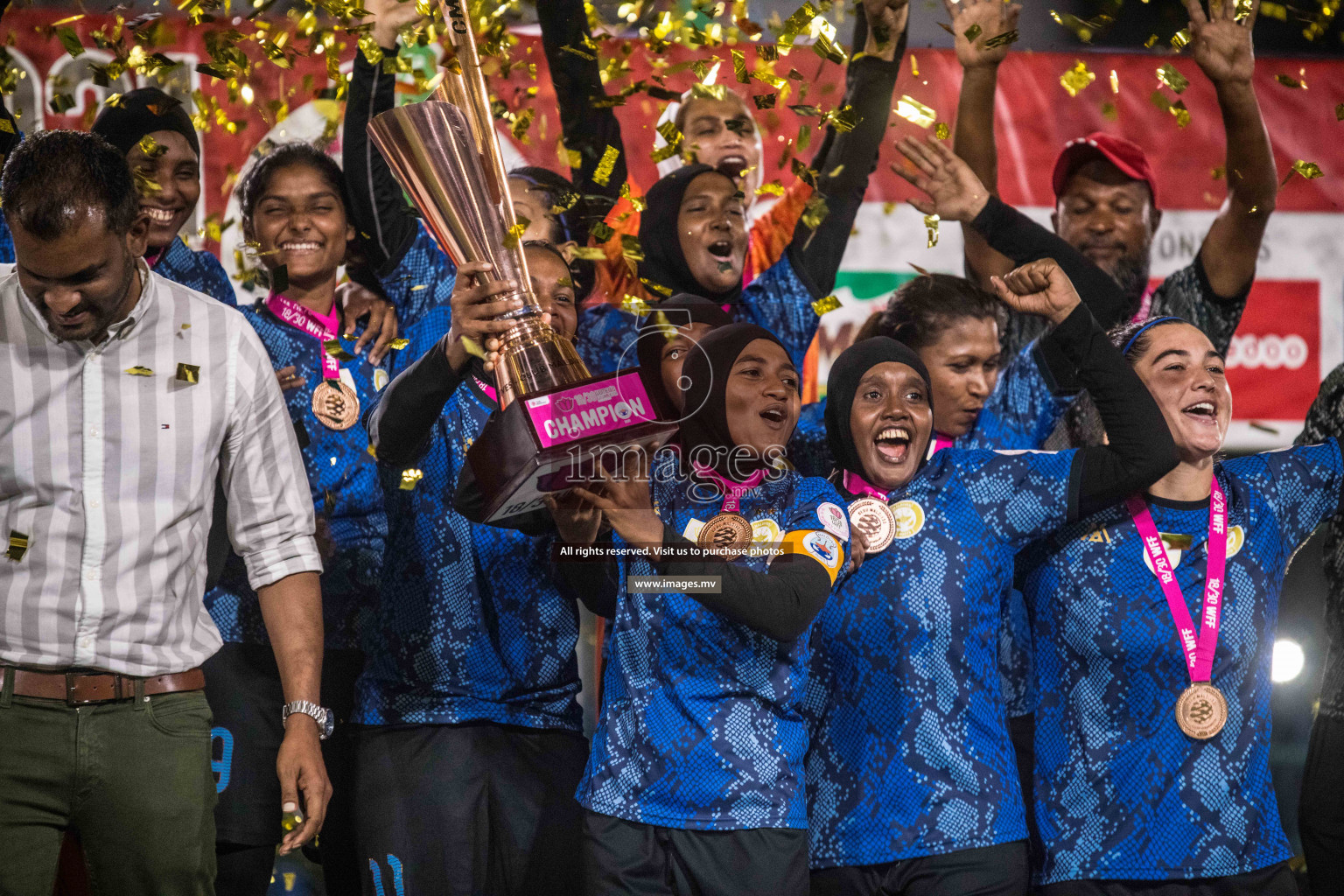 Ports Limited vs WAMCO - in the Finals 18/30 Women's Futsal Fiesta 2021 held in Hulhumale, Maldives on 18 December 2021. Photos by Nausham Waheed & Shuu Abdul Sattar