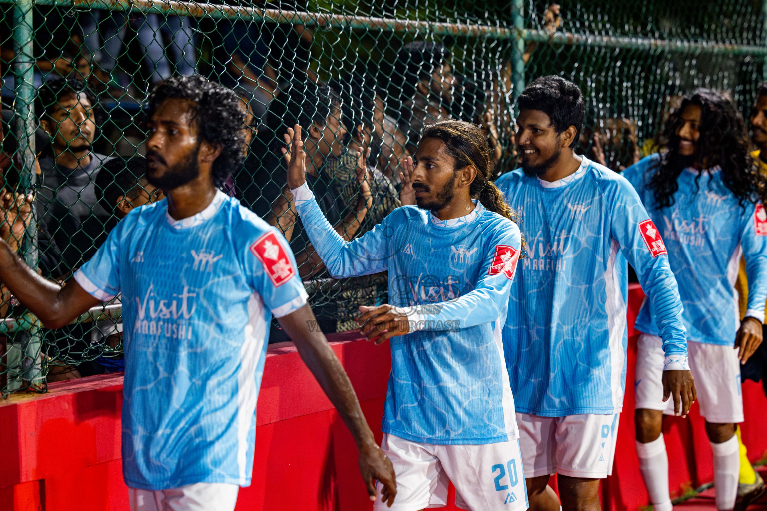 K Maafushi vs K Guraidhoo in Kaafu Atoll Semi Final in Day 24 of Golden Futsal Challenge 2025 was held on Tuesday , 28th January 2025, in Hulhumale', Maldives. Photos: Nausham Waheed / images.mv